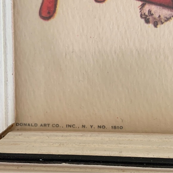 Rare Vintage Donald Art Co NY Framed Cat Writing On Desk No 1810 Anthropomorphic - Picture 3 of 8